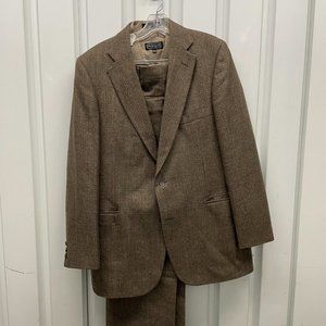 Saks 5th Avenue Subtle Plaid, Earthy Brown Suit